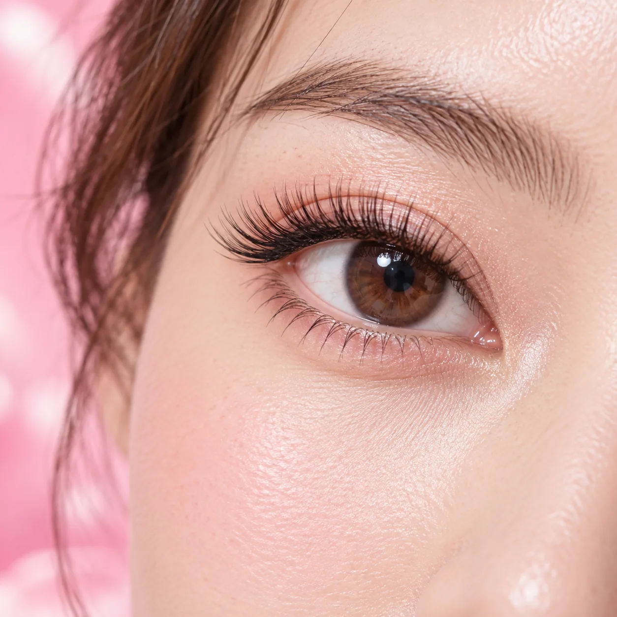 まつげエクステをイメージした華やかな目元のAI写真